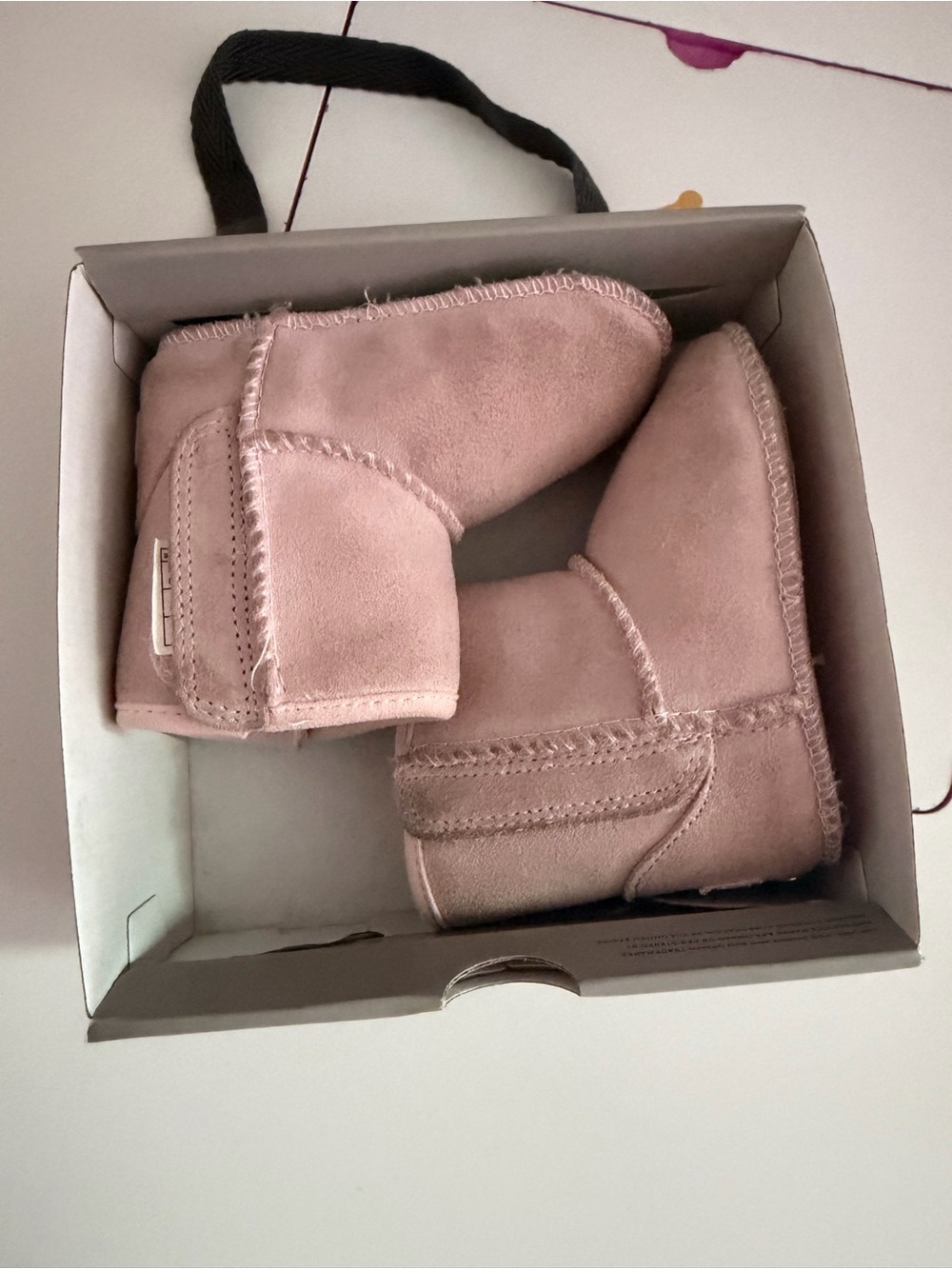 Pink Suede Shearling Baby UGG Boots